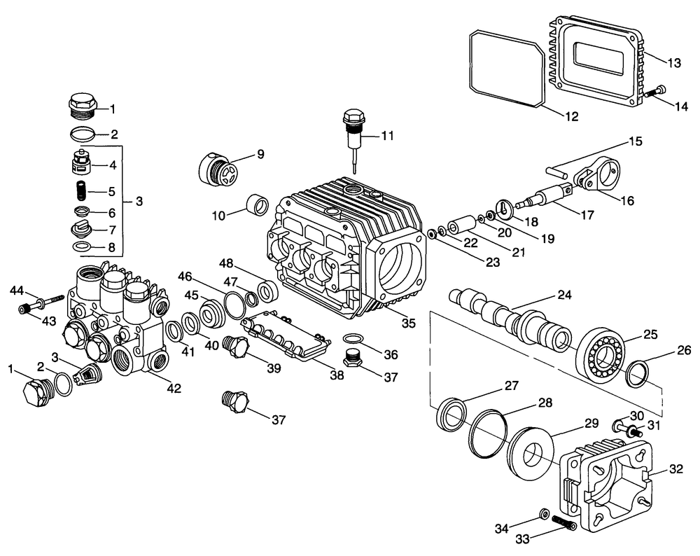 Pump #92293 (2000psi) 3.0gpm Diagram and Parts List for 9858-1  Briggs and Stratton Pressure Washer